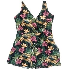 Alisha Levine One-Piece Swimsuit Plus-Size 14 Tropical‎